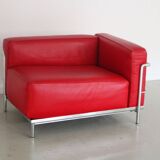 LC3 Le Corbusier armchair by Cassina in Red leather France