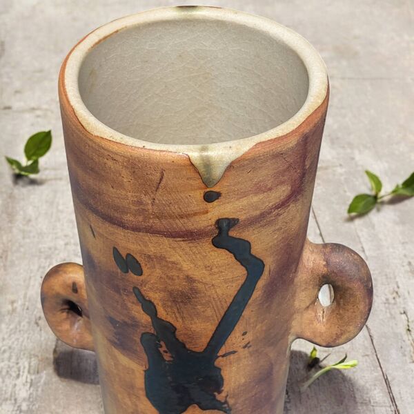 Grand vase en grès émaillé Vintage poterie de la Colombe Vallauris 1960s