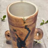 Large glazed stoneware vase, Vintage pottery of La Colombe, Vallauris, 1960s