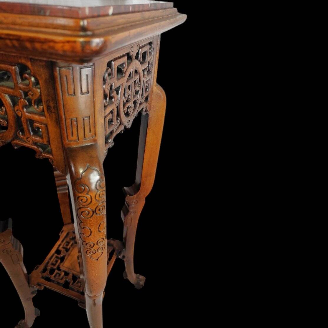 Rare Guéridon / Japonese Pedestal in Carved Wood by Gabriel Viardot
