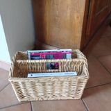 Wicker magazine holder / vintage 60s-70s