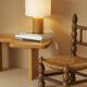 Chaise basse en bois (chêne) et paille circa 1950