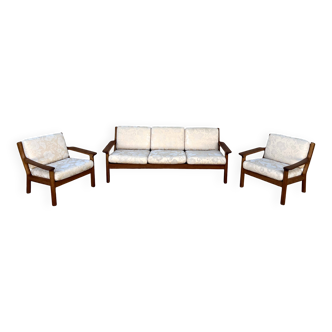 Vintage 1960s solid teak Scandinavian living room set