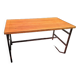 Metal and wood dining table for 6/8 people 145 cm vintage