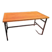 Metal and wood dining table for 6/8 people 145 cm vintage