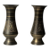 Paire de deux petits vases en métal ciselés H15,5 D6,5