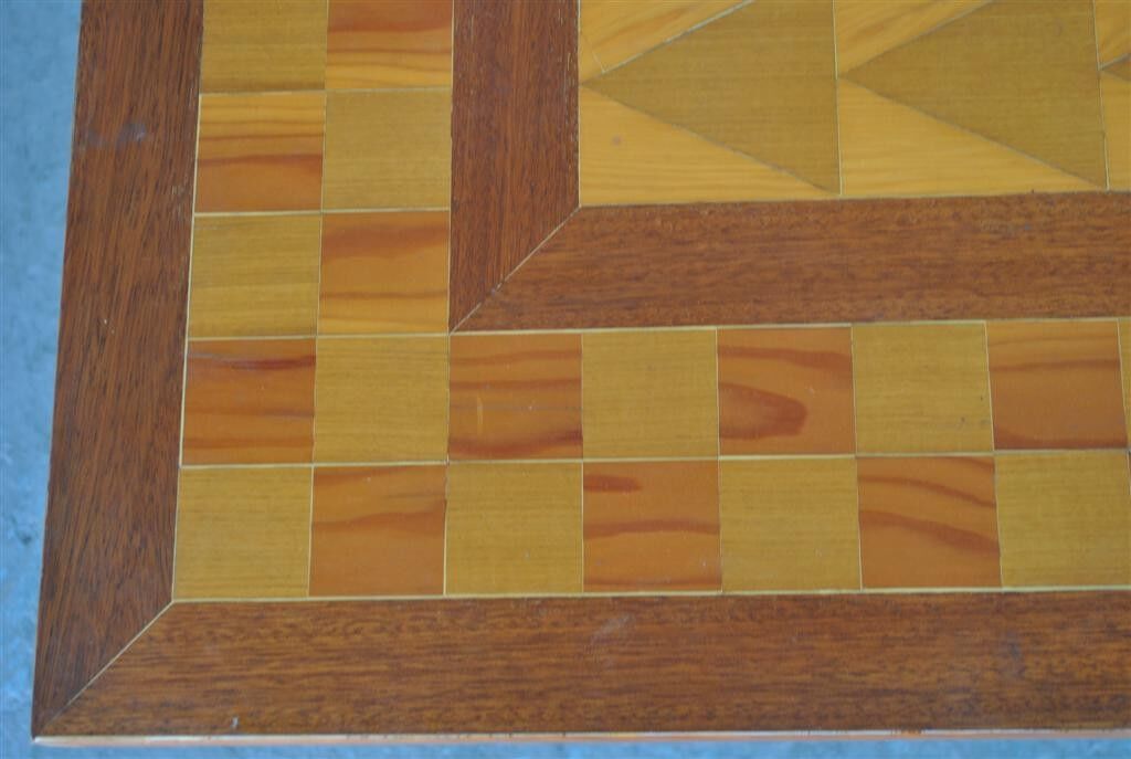 Table low wood and gilded wrought iron style 1940