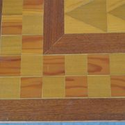 Table low wood and gilded wrought iron style 1940