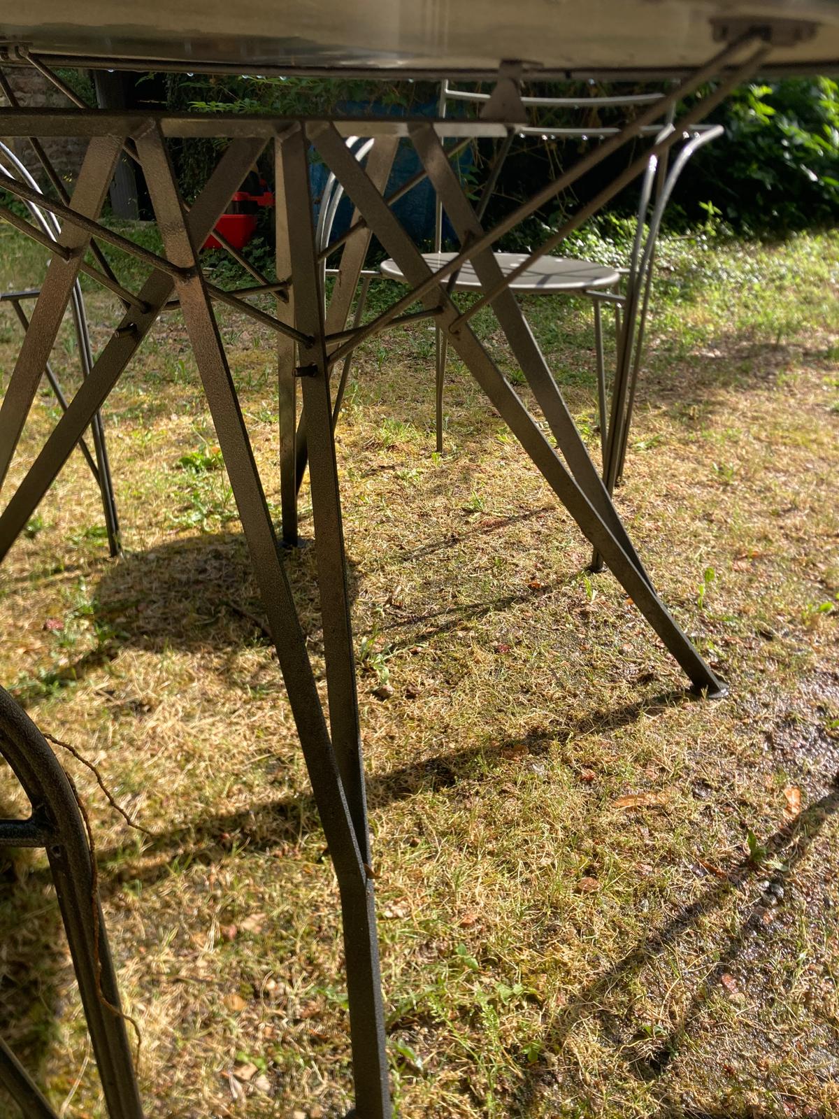 Silver moon table and chairs set fermob designer mourgue
