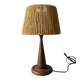 Teak lamp with a rope shade, around 1950.