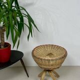 Rattan stool – Vintage 1970s