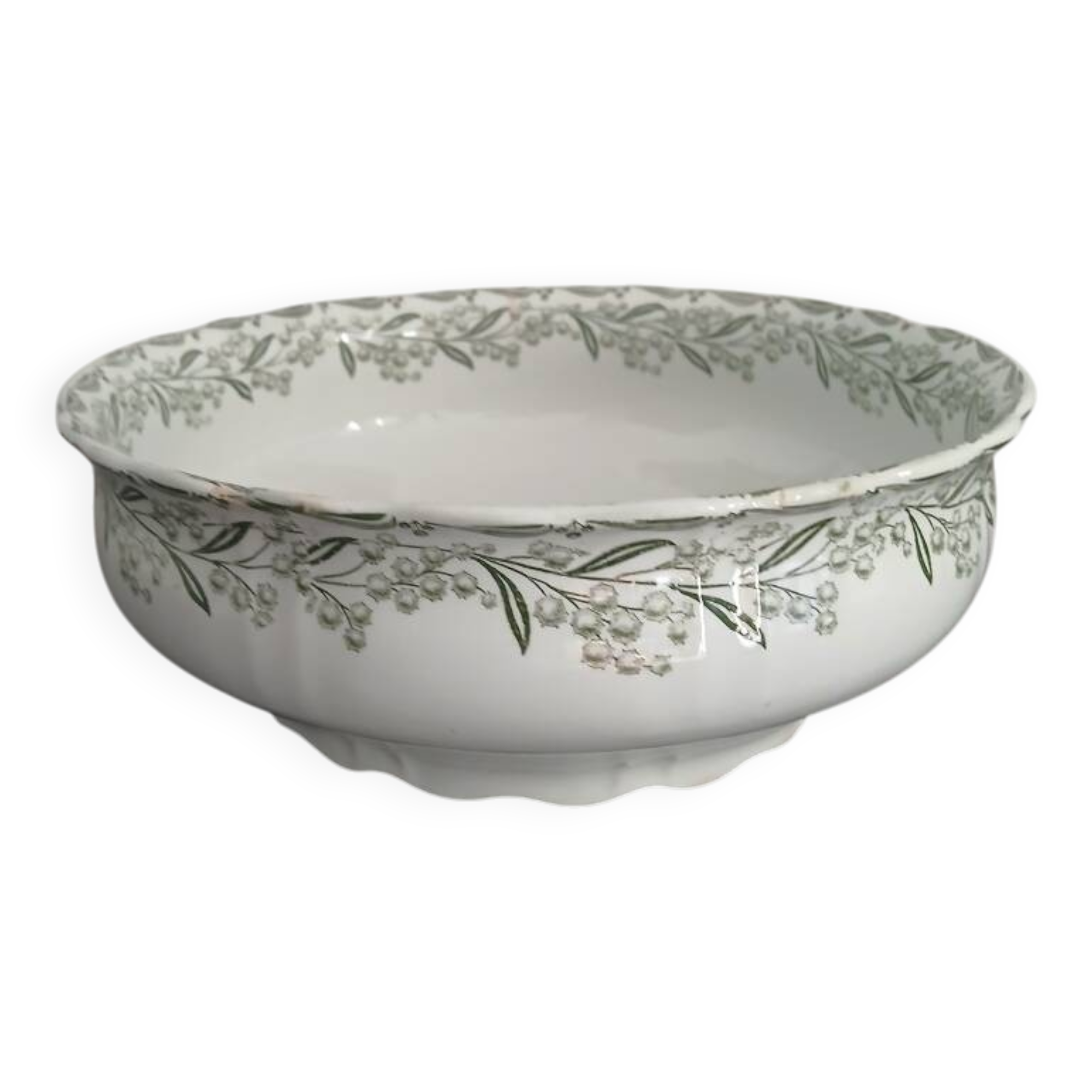 Large Saint-Amand salad bowl with mimosa decoration