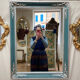 Old mirror silver and blue 79x60cm