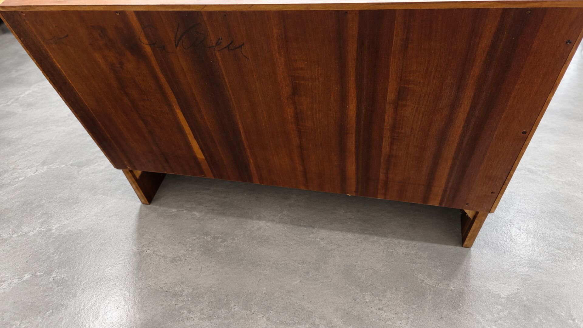 "1960s German vintage enfilade" "Walnut veneer"