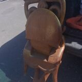Pair of solid mahogany armchairs Madagascar around 1950