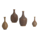 Set of 4 Scandinavian collectible vases in brown stoneware by Gunnar Borg.