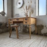 Blonde walnut desk and pine top 1900