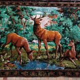 Old Wall Hanging Tapestry Hunting Theme 118 X 170 Cm