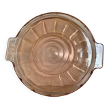 Plat verre rose avec anses style Rosaline