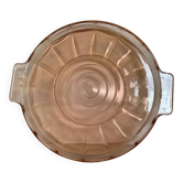 Plat verre rose avec anses style Rosaline