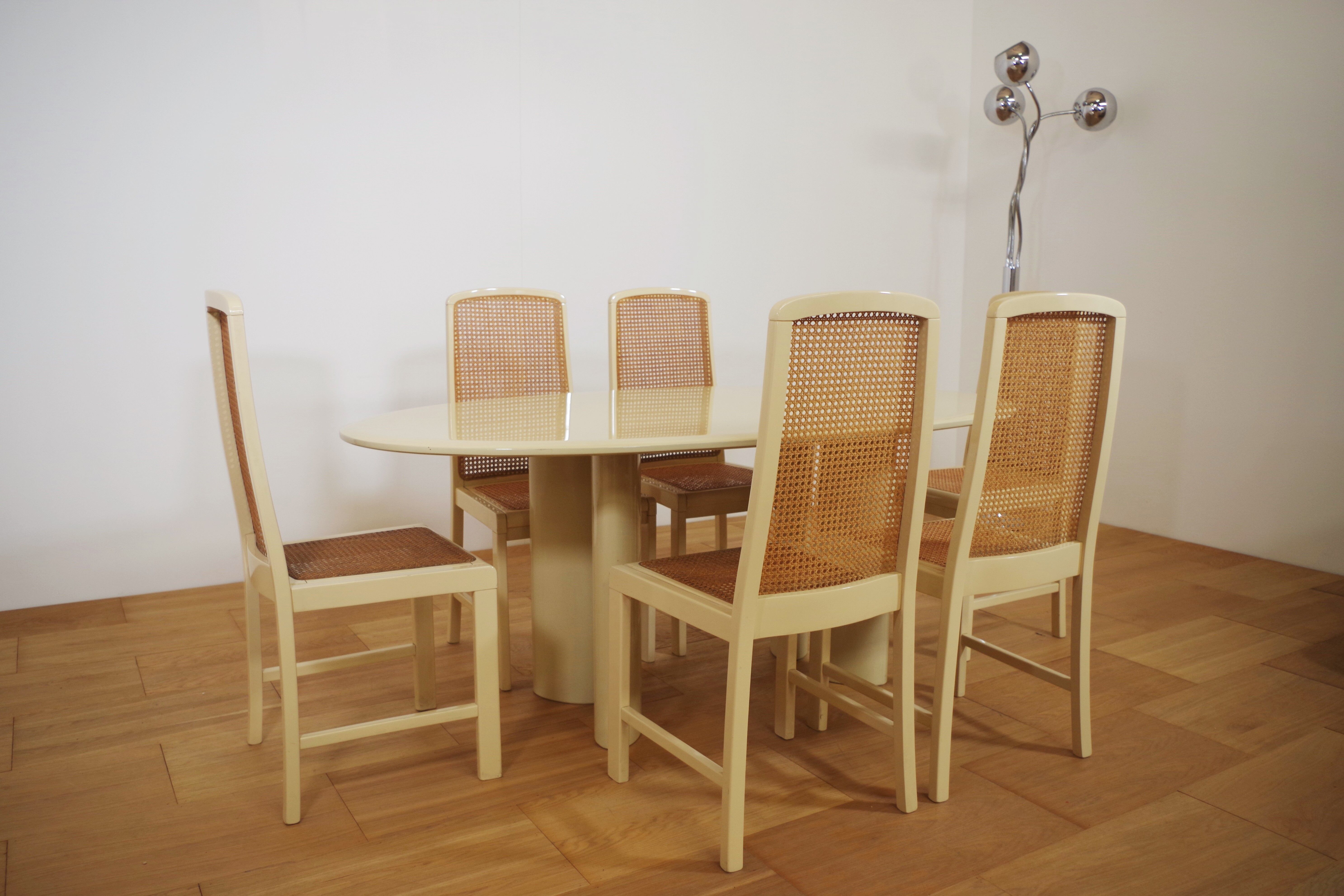 Table and 6 chairs by Mario Sabot from the 70s
