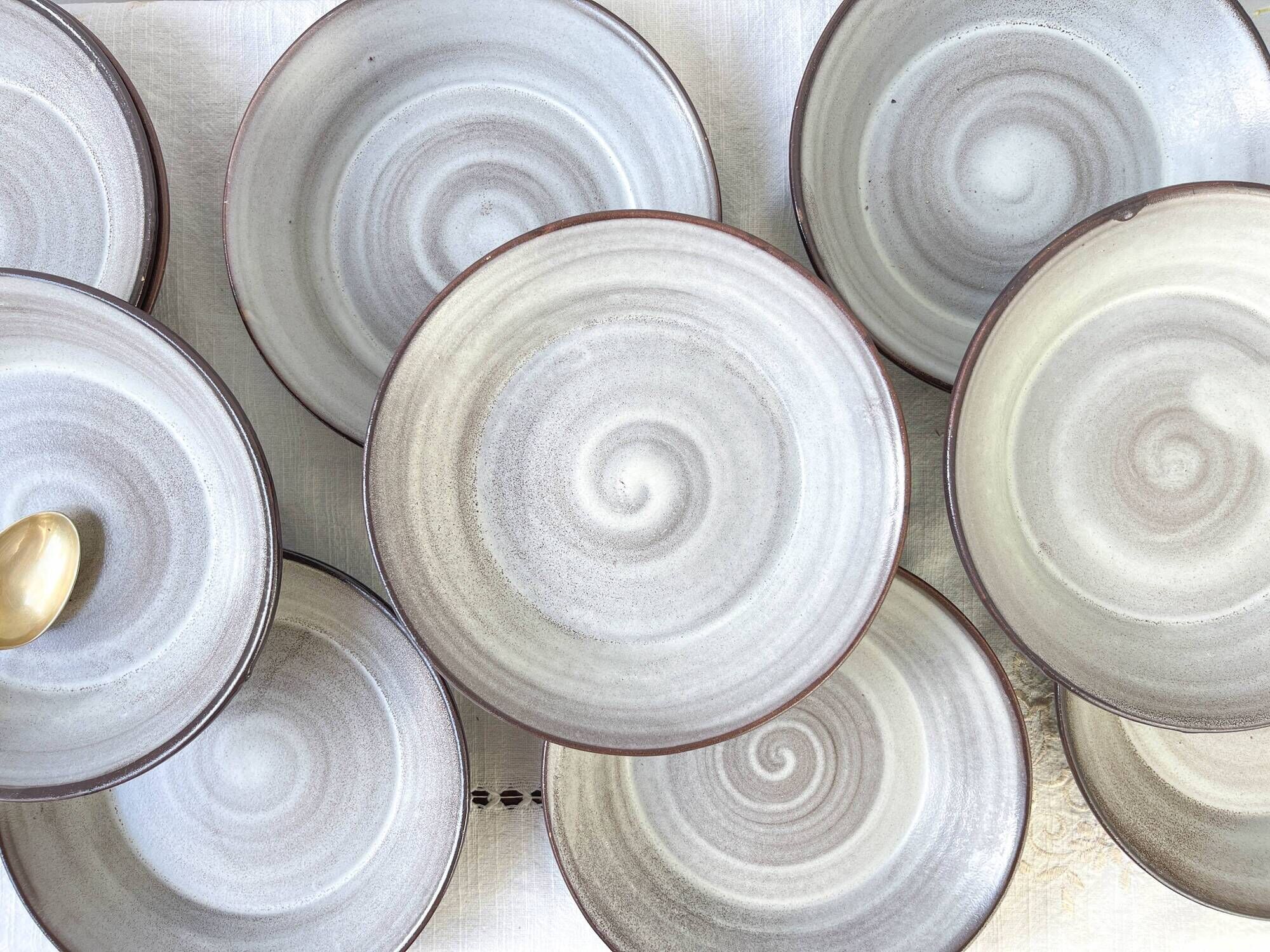 Vintage ceramic soup plates and tureen