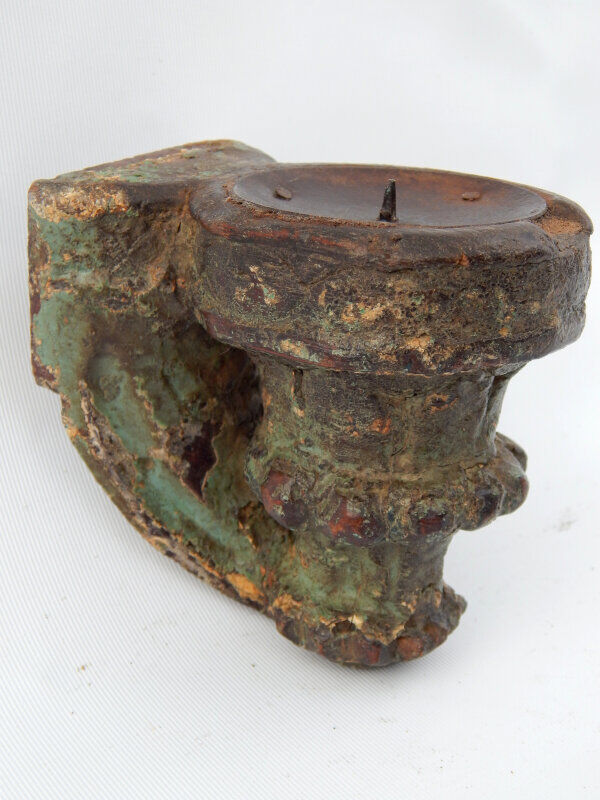 Candlestick recycled wall teak piece architecture India