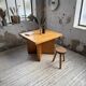 Square modernist table made of solid pine from the 1950s.