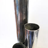 Silver metal candle holder 70s