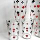 Set of 5 silkscreened water glasses "card game" vintage years 60s-70s