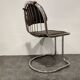 Vintage chrome and leather cantilever dining chairs, 1970s