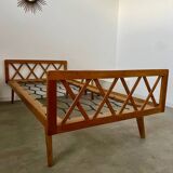 Old French design bed from the 50s daybed with vintage compass feet
