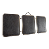 Vintage 1960s triptych mirror barber blue crocodile effect - 20 x