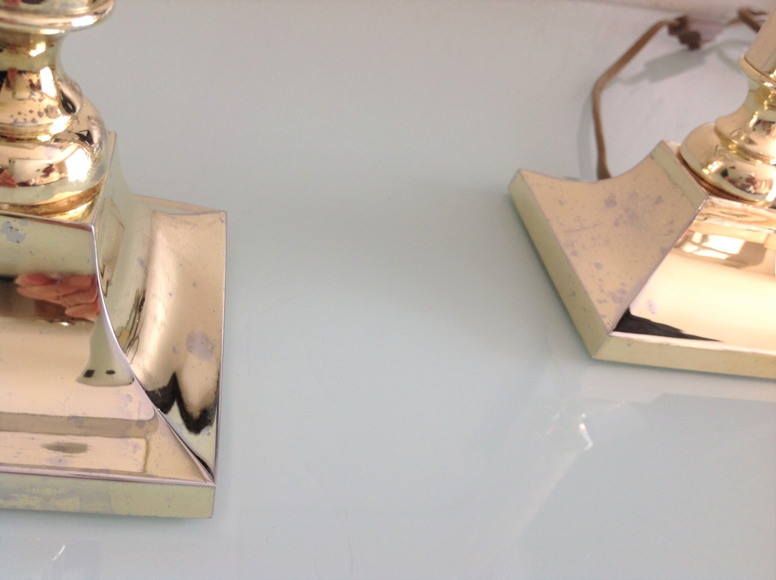 Pair of brass lamps art deco style 60s-70s