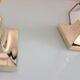 Pair of brass lamps art deco style 60s-70s