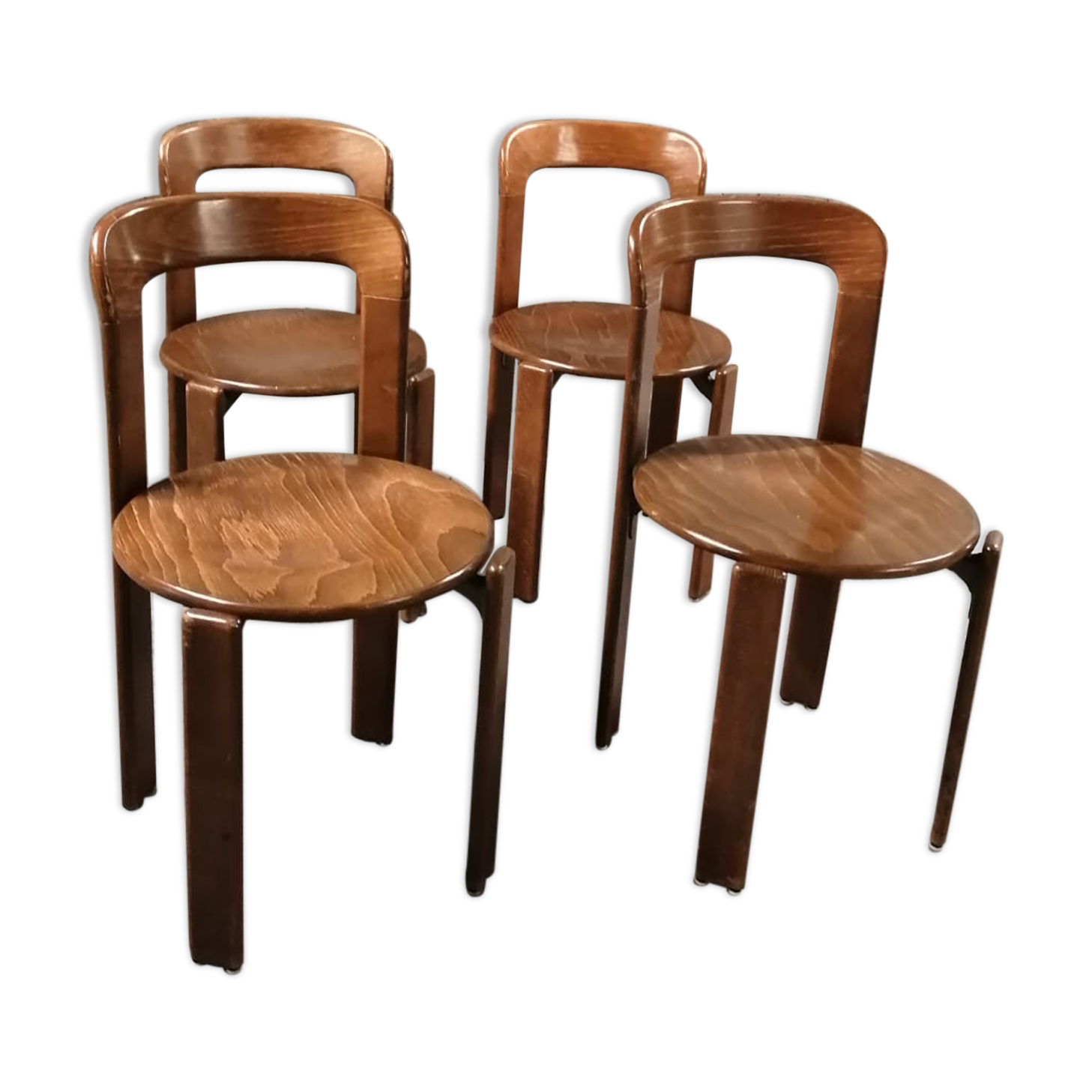 Lot Bruno Rey kush-co dark brown chairs