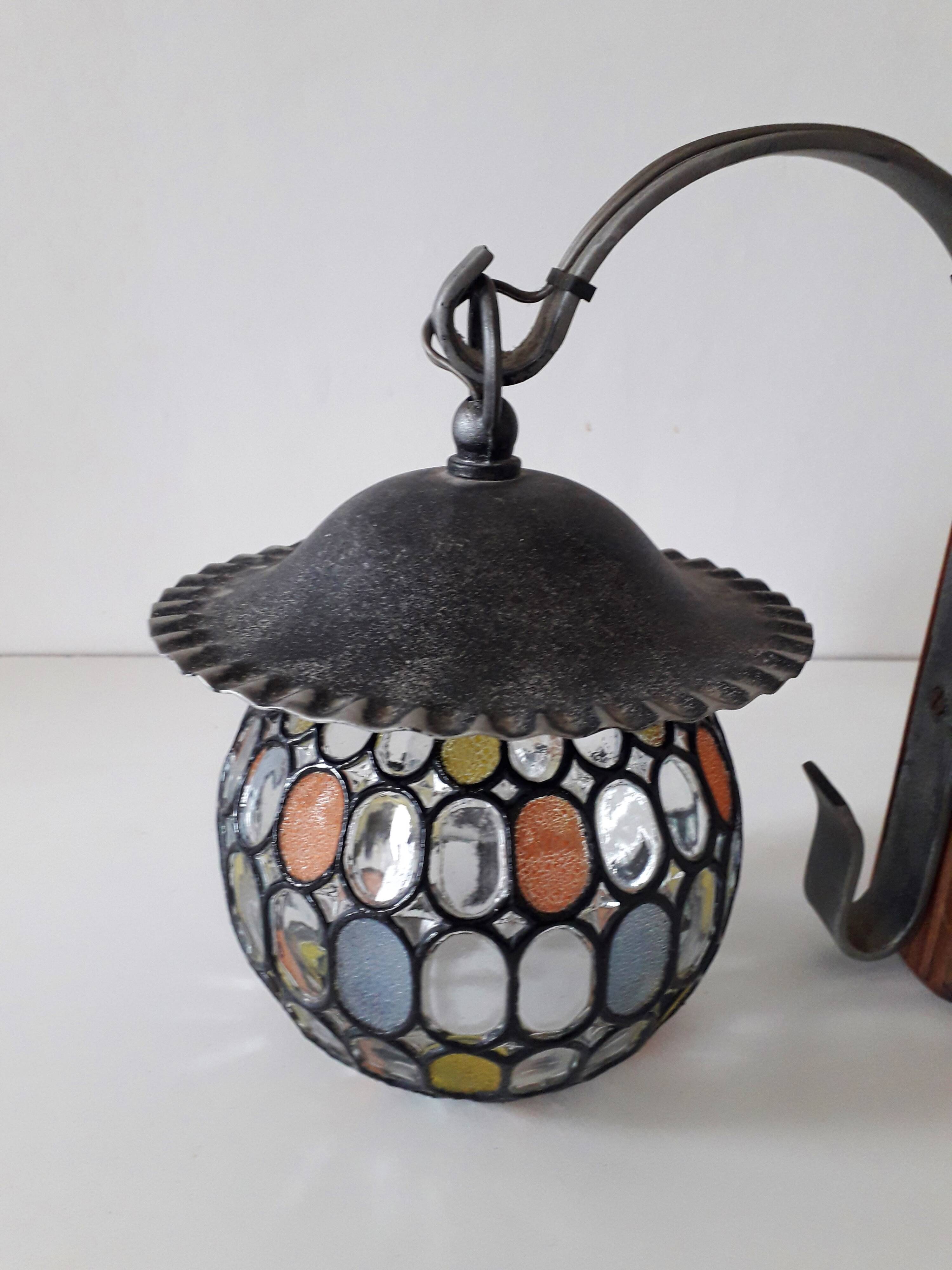 Retro wall light - Globe colored cloisonné glasses. - 1950-60