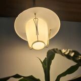 Vintage suspension sheet brass opaline glass