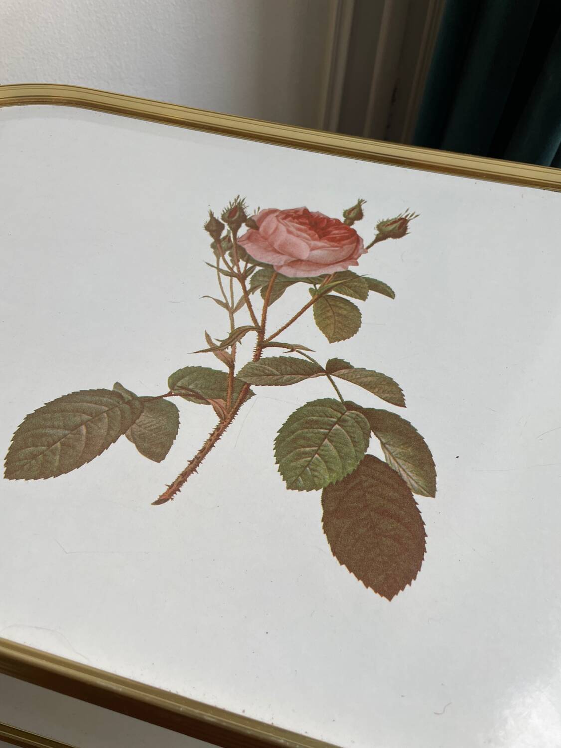 Golden trolley on wheels