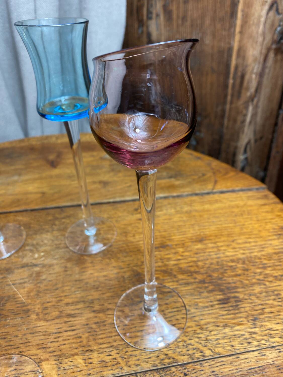 Blown glass liqueur glasses