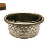 Timbale gobelet ancien pliant rétractable de voyage métal argenté en 4 parties