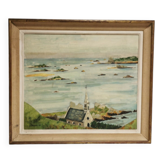 Tableau à l'huile par Brunel 1958