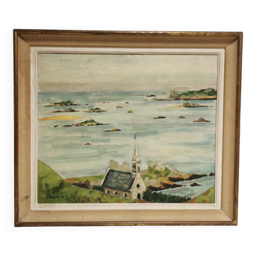 Tableau à l'huile par Brunel 1958