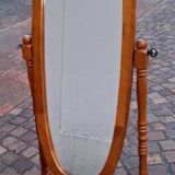 Tilting cheval mirror, in beechwood, for bedroom or dressing room
