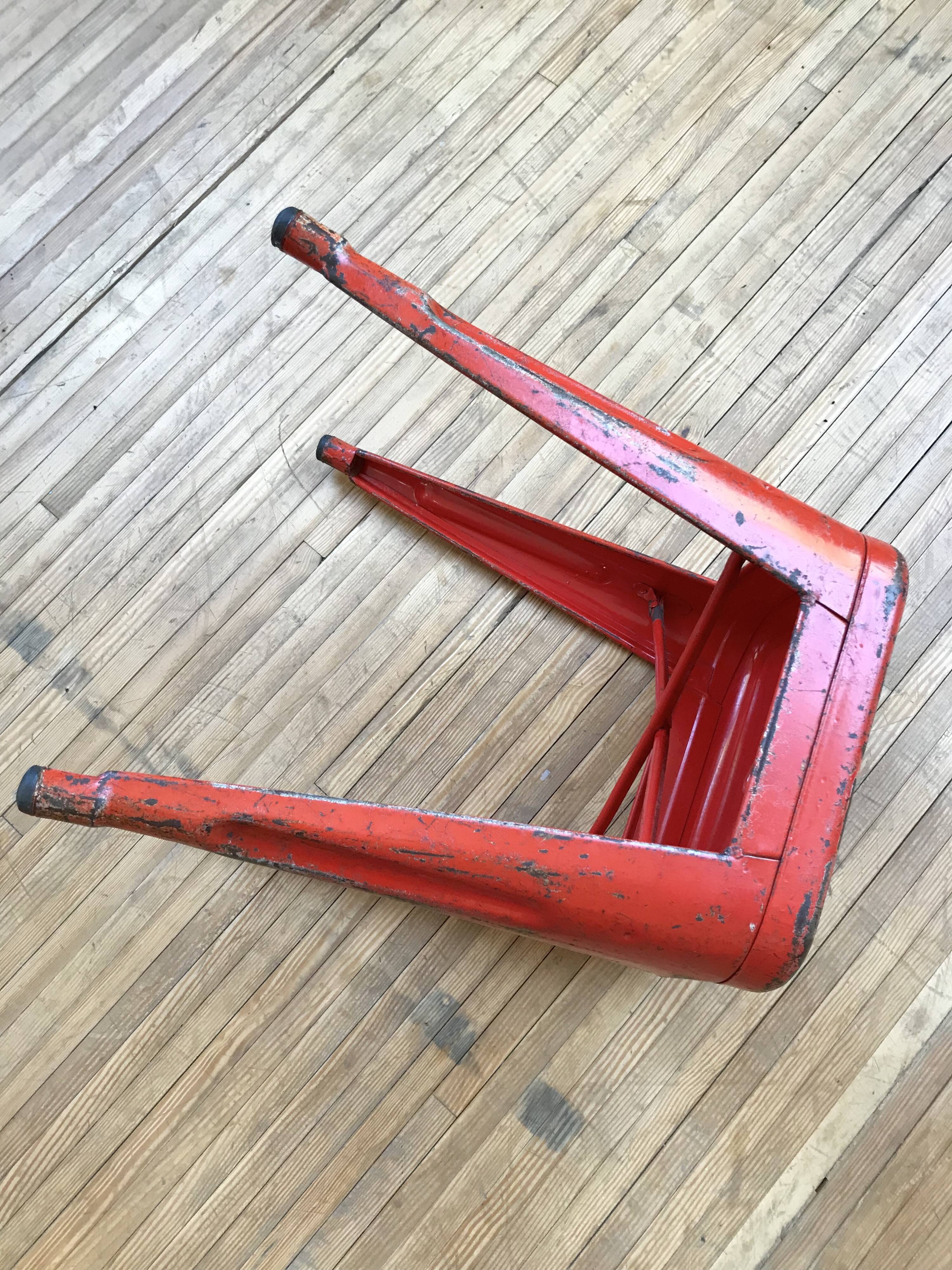 Tolix red metal industrial tab