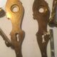 Louis xv style brass crutches and plaques