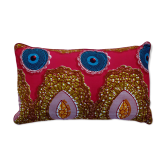 Coussin en tissu wax africain entièrement déhoussable