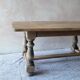 Old farmhouse coffee table in solid oak - turned legs and stretcher.