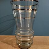 Art Deco glass vase chrome edging dp 012321