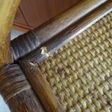 Vintage rattan and wicker laying floor